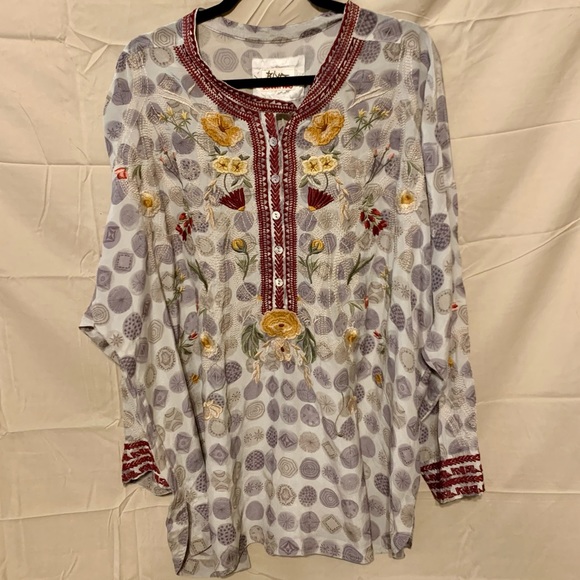 SOLD*** $315 NWT Sz 3X Jessabella Johnny Was 100% Silk Embroidered Blouse - Picture 16 of 16